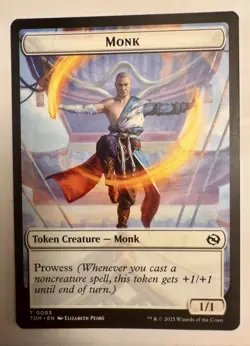 1x - MONK \ ELEMENTAL Token (#03/27) - CMR: Tarkir Dragonstorm - NM MTG - Image 1
