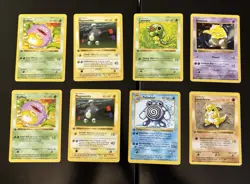 Pokemon 8 Card Lot Vintage 1st Edition Shadowless Caterpie Poliwhirl Drowzee Lp - Image 1