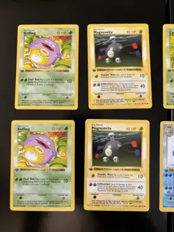 Pokemon 8 Card Lot Vintage 1st Edition Shadowless Caterpie Poliwhirl Drowzee Lp - Image 2