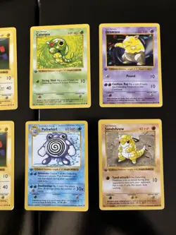 Pokemon 8 Card Lot Vintage 1st Edition Shadowless Caterpie Poliwhirl Drowzee Lp - Image 3