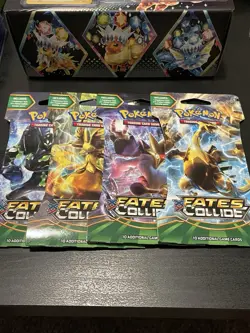 Pokemon TCG XY Fates Collide 2016 Sleeved Booster Pack COMPLETE ART SET SEALED - Image 1