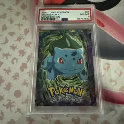 Pokemon-1999 TOPPS Bulbasaur #1 Movie Edition PSA 8 (519) - Image 1