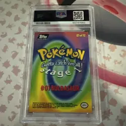 Pokemon-1999 TOPPS Bulbasaur #1 Movie Edition PSA 8 (519) - Image 2