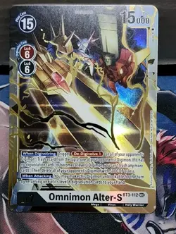 Omnimon Alter-S Alt Art BT3-112 SEC Secret Digimon Card Game - NM - Image 1