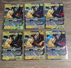 2019 POKEMON SUN & MOON TEAM UP 33/181 PIKACHU & ZEKROM GX GERMAN TAGTEAM LOT(6) - Image 1