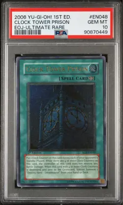 YuGiOh Clock Tower Prison PSA10 1st Edition Ultimate Rare English - Image 1