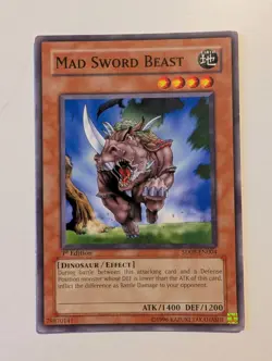 Yugioh! LP Mad Sword Beast - SD09-EN004 - Common - 1st Edition Lightly Played - Image 1