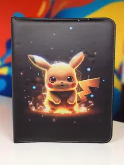 Pokemon Trading Card Game Zip Binder + 50 Nine Pocket Sheets - Pikachu Charizard - Image 1