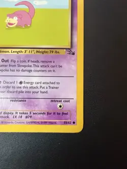 1999 Slowpoke - Fossil Edition - Pokemon Trading Card - 55/62 - LP - Vintage - Image 4