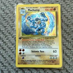 Machamp 8/102 Base Set Holo 1st Edition Cosmos Holo Rare 1999 Pokemon TCG Card - Image 1