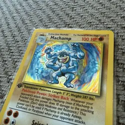 Machamp 8/102 Base Set Holo 1st Edition Cosmos Holo Rare 1999 Pokemon TCG Card - Image 3