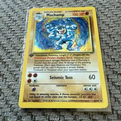 Machamp 8/102 Base Set Holo 1st Edition Cosmos Holo Rare 1999 Pokemon TCG Card - Image 4