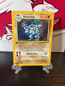 Machamp 8/102 Base Set Holo 1st Edition Cosmos Holo Rare 1999 Pokemon TCG Card - Image 1