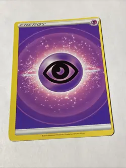 Pokemon 2022 Psychic Energy Miscut Card with Alignment Dot Error - Image 1