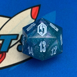 MTG Final Fantasy: Gift Bundle "Crystal" - Shinra Blue Oversized D20 Die Dice - Image 1