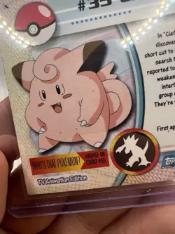 Clefairy #35 Topps TV Animation Edition Blue Logo Holo Pokemon Card - LP/MP - Image 9