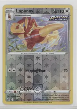 Lopunny Reverse Foil Pokemon Sword & Shield Fusion Strike #213 c2s - Image 1