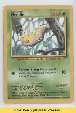 Weedle Pokemon Base Set #69 1999 READ fm0 - Image 1