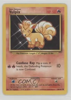 Vulpix Pokemon Base Set #68 1999 2f4 - Image 1