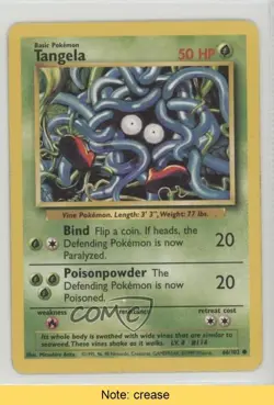Tangela Pokemon Base Set #66 1999 READ 2f4 - Image 1