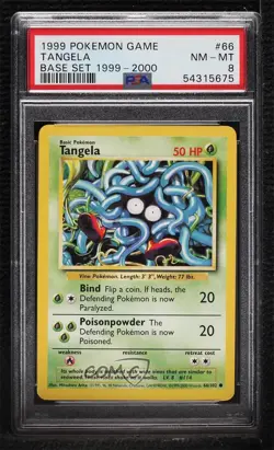 Tangela Pokemon Base Set PSA 8 1999 15t4 - Image 1