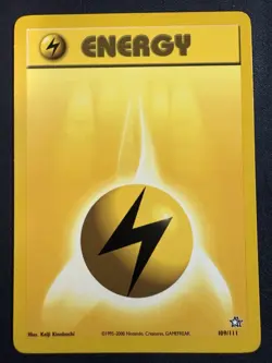 Lightning Energy 109/111 Pokemon Neo Genesis Unlimited Vintage LP - Image 1