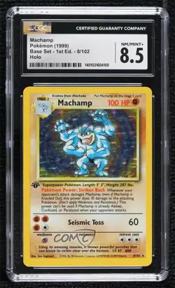 Machamp (Starter Deck) Holo 1st Ed. Pokemon Base Set CGC 8.5 1999 06pp - Image 1