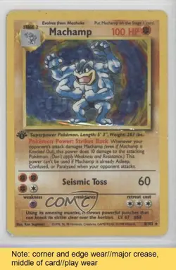 Machamp (Starter Deck) Holo 1st Ed. Pokemon Base Set #8 1999 READ x3b - Image 1