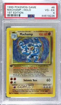 Machamp (Starter Deck) Holo 1st Ed. Pokemon Base Set PSA 4 1999 2t7 - Image 1