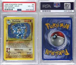 Machamp (Starter Deck) Holo 1st Ed. Pokemon Base Set PSA 4 1999 2t7 - Image 3