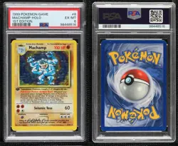 Machamp (Starter Deck) Holo 1st Ed. Pokemon Base Set PSA 6 1999 18a0 - Image 3