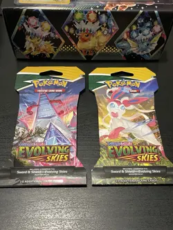 Pokemon TCG SWSH Evolving Skies Sleeved Booster Pack lot Of 2 Factory Sealed - Image 1