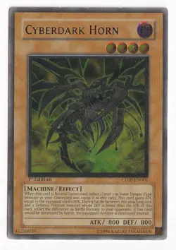 YuGiOh Cyberdark Horn CDIP-EN001 1st Edition Ultimate Rare NM - Image 1