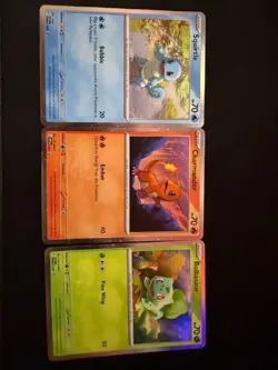 Bulbasaur Charmander Squirtle Poster Promos 3 Card Set Pokemon 151 TCG Promo - Image 1
