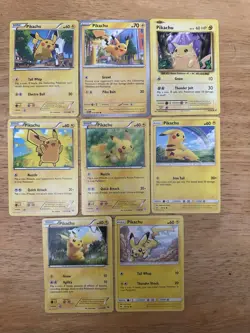 Pokemon TCG Trading Card Game Pikachu Cards Lot Of 8 - Image 1