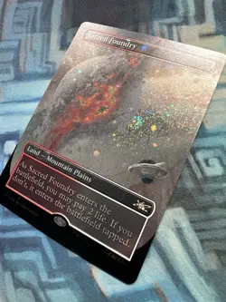 MTG Borderless Galaxy Foil Sacred Foundry EX/LP+ Unfinity - Image 1