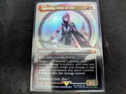 MTG Magic the Gathering FOIL Lightning, Army of One Borderless FIN! - Image 1