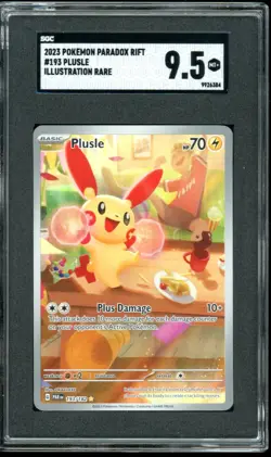 2023 Pokemon Paradox Rift #193 Plusle Illustration Rare SGC 9.5 MT+ - Image 1
