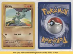 Machop Pokemon Base Set #52 1999 READ tv5 - Image 3