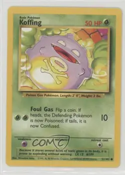 Koffing Pokemon Base Set #51 1999 12ka - Image 1