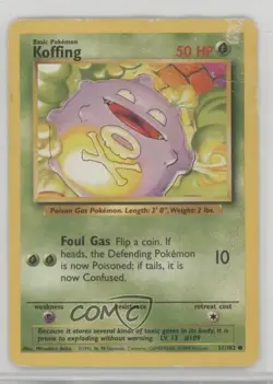 Koffing Pokemon Base Set #51 1999 2f4 - Image 1