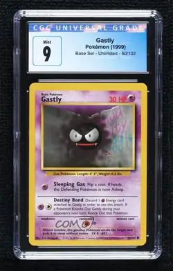 Gastly Pokemon Base Set CGC 9 Mint 1999 0rp6 - Image 1