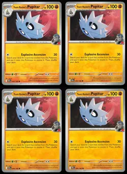 Team Rocket's Pupitar 095/182 Playset (x4 Cards) Destined Rivals NM Pokemon TCG - Image 1