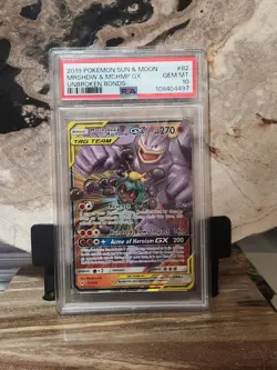 Pokemon PSA 10 GEM MINT Marshadow And Machamp GX 82/214 Unbroken Bonds - Image 1