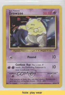 Drowzee Pokemon Base Set #49 1999 READ q0l - Image 1