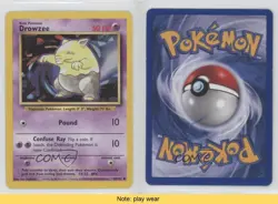 Drowzee Pokemon Base Set #49 1999 READ q0l - Image 3