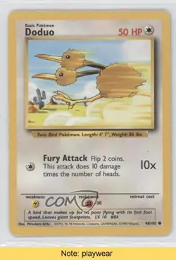 Doduo Pokemon Base Set #48 1999 READ fm0 - Image 1