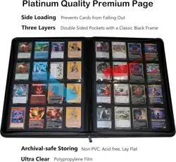 16 Pocket Card Binder, Fits 1344 Trading Cards Side Loading Ringless Card Album - Image 2