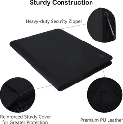 16 Pocket Card Binder, Fits 1344 Trading Cards Side Loading Ringless Card Album - Image 4