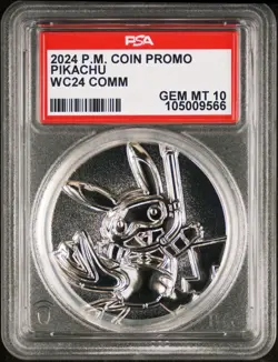 PSA 10 Scuba Pikachu Pokemon World Championships Commemorative Metal Coin 2024 - Image 1
